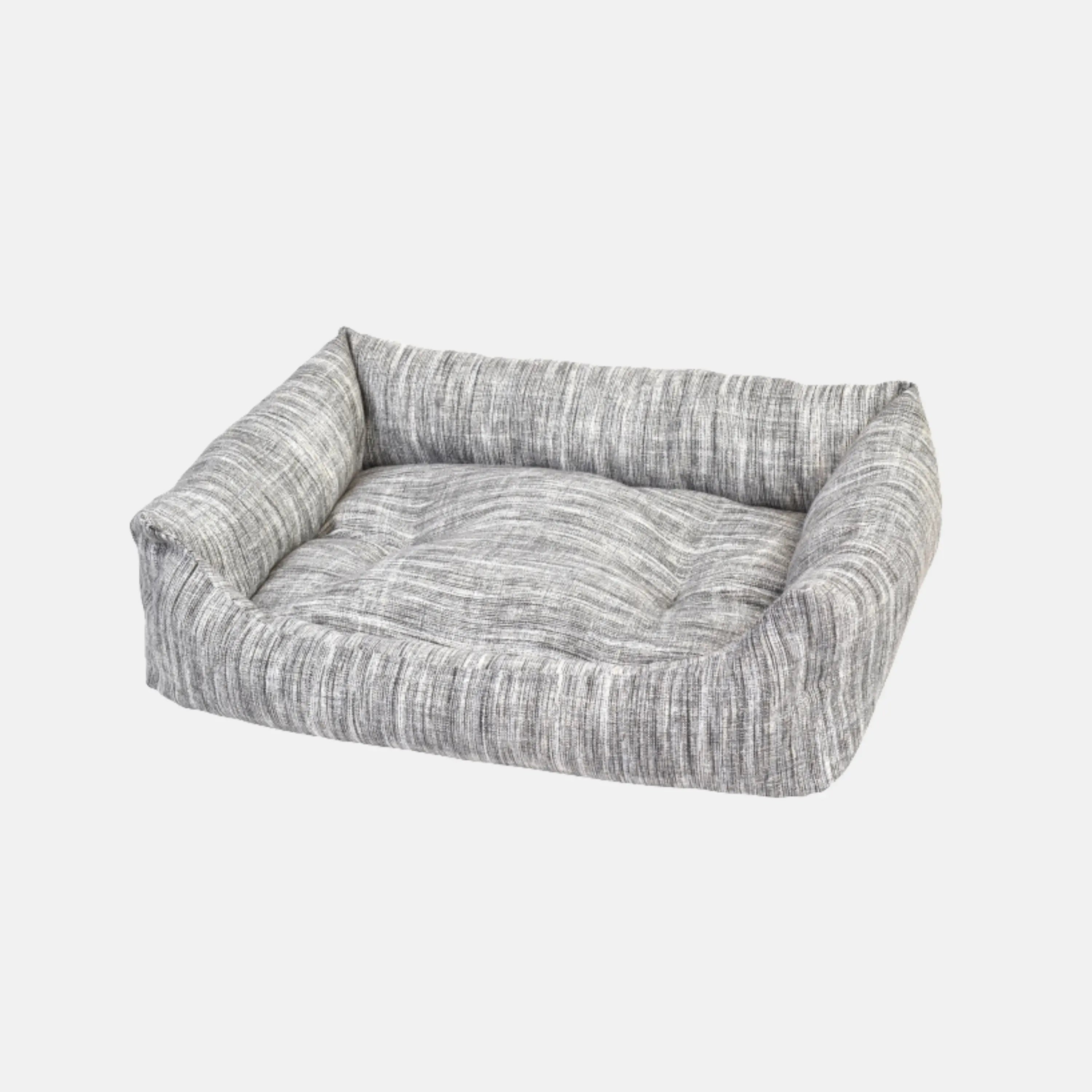 Das Bild zeigt das Duvo Hundebett Cliff in der Farbe Grau aus der Schrägansicht.