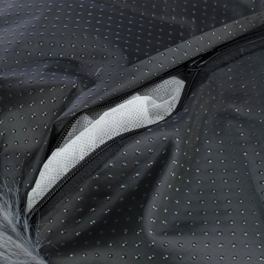 Das Bild zeigt das Trixie Bett Yelina in der Farbe Schwarz/Grau aus der Detailansicht. Es eignet sich für Katzen und Hunde.