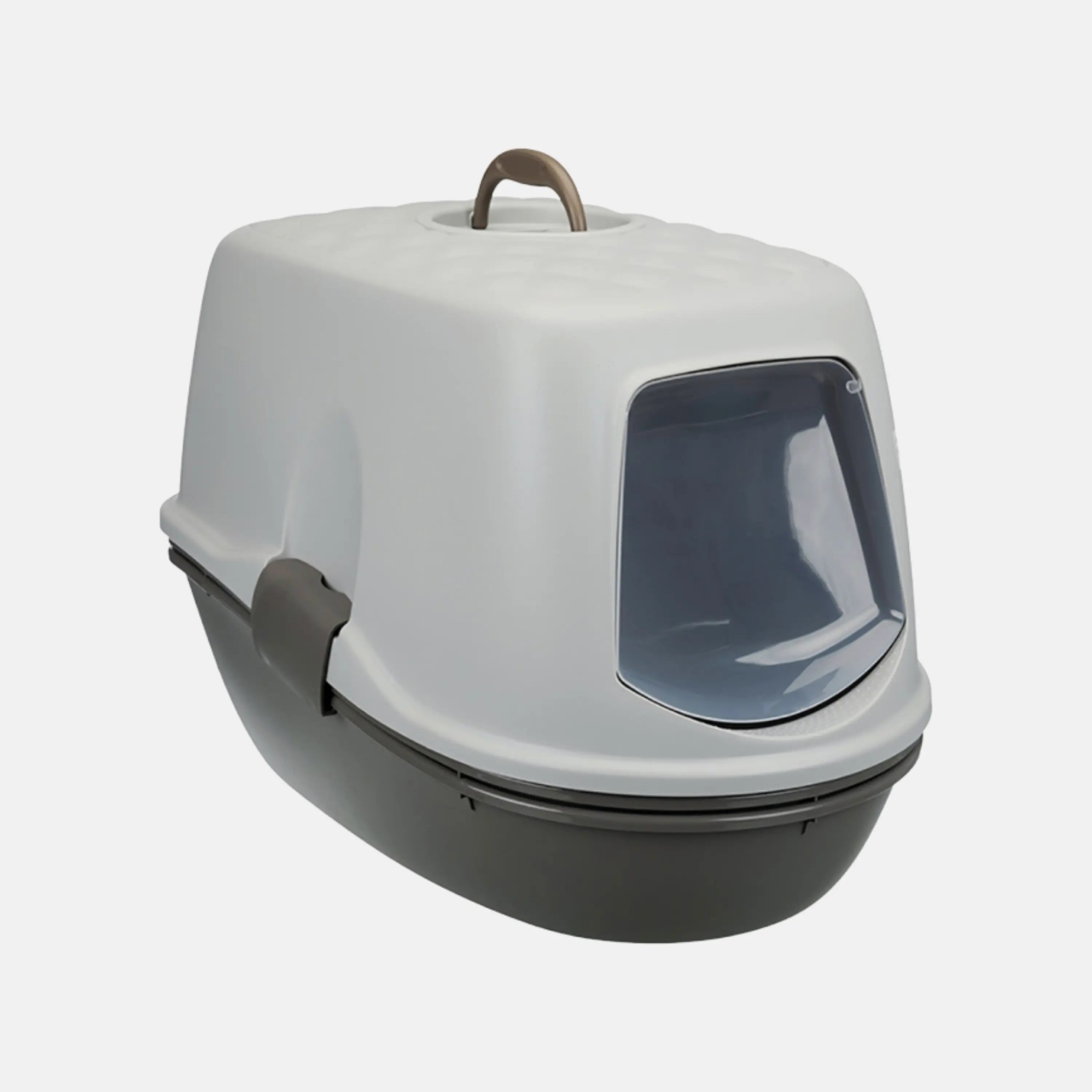 Das Bild zeigt die Trixie Katzentoilette Berto Top mit Trennsystem aus der Schrägansicht.