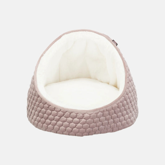 Das Bild zeigt die Trixie Kuschelhöhle Livia in der Farbe Rosa aus der Frontansicht.